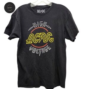 AC/DC HIGH VOLTAGE  Black‎ Short  Sleeve T-shirt Sz M Retro Band Concert